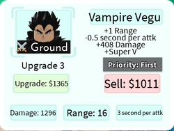 Baby Vegu (Baby Vegeta), Roblox: All Star Tower Defense Wiki