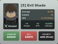 Evil Shade Upgrade 5 Card