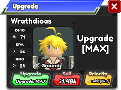 Wrathdioas (Meliodas), Roblox: All Star Tower Defense Wiki