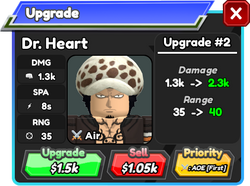 Dr. Heart (Trafalgar Law), Roblox: All Star Tower Defense Wiki