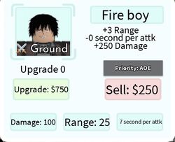 Fire boy (Shinra Kusakabe)  Roblox: All Star Tower Defense Wiki