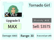 Tornado Girl Upgrade 5 Card