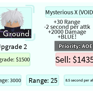 Mysterious X (Honored) - Gojo (Hidden Inventory), Roblox: All Star Tower  Defense Wiki