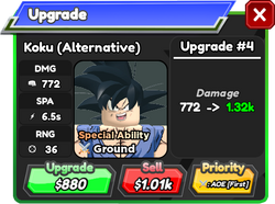 Koku (Alternative) - Goku (GT), Roblox: All Star Tower Defense Wiki