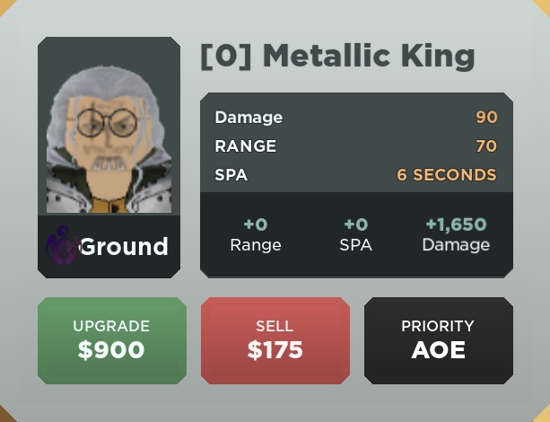 Metallic King (Silvers Rayleigh), Roblox: All Star Tower Defense Wiki