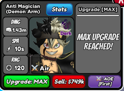 Anti Magician (Demon Arm) - Timeskip Asta (Devil Arm), Roblox: All Star  Tower Defense Wiki