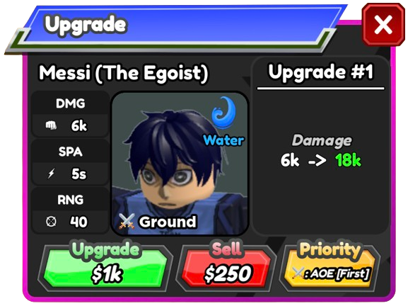 Messi (The Egoist) - Isagi, Roblox: All Star Tower Defense Wiki