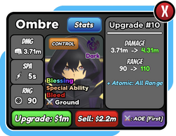 Ombra - Shadow (Female), Roblox: All Star Tower Defense Wiki