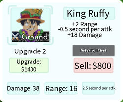 Ruffy (Kid) - Kid Luffy, Roblox: All Star Tower Defense Wiki