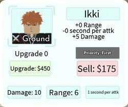 Ikki (Ichigo), Roblox: All Star Tower Defense Wiki