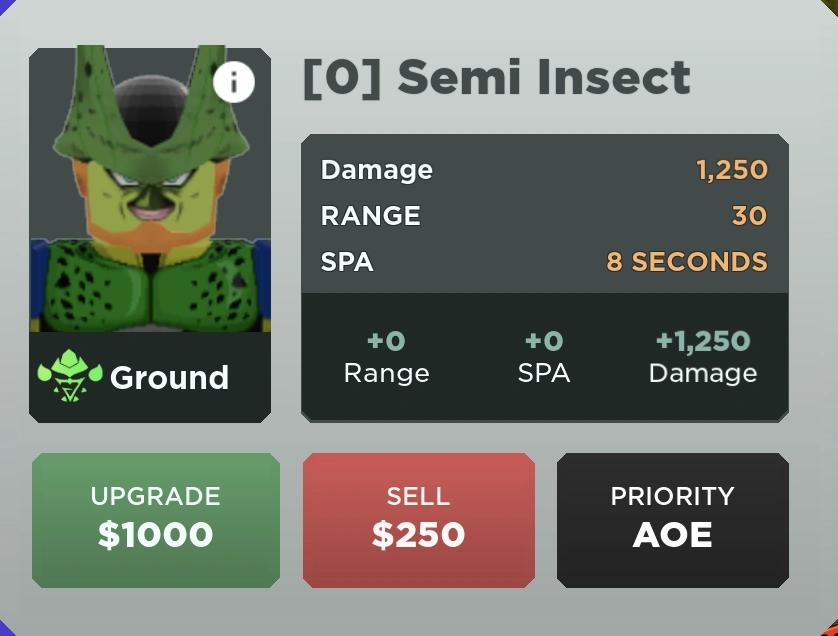 Semi Insect (Semi-Perfect Cell) | Roblox: All Star Tower Defense Wiki ...