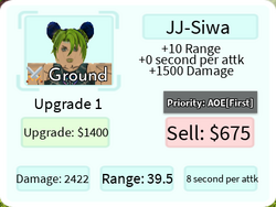 JJ-Siwa (Jolyne Cujoh), Roblox: All Star Tower Defense Wiki