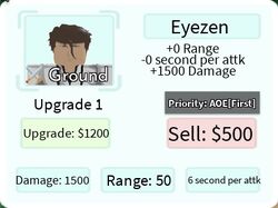 Eyezen (Aizen), Roblox: All Star Tower Defense Wiki