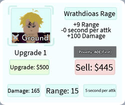 Wrathdioas (Meliodas), Roblox: All Star Tower Defense Wiki