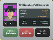 Kosuke (Full Samurai) Upgrade 7 Card