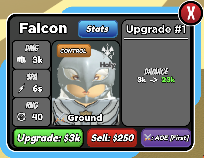 Falcon (Eclipse) - Griffith (Eclipse), Roblox: All Star Tower Defense Wiki