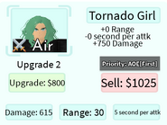 Tornado Girl Upgrade 2 Card