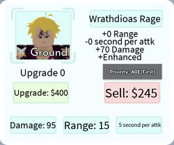 Wrathdioas (Meliodas), Roblox: All Star Tower Defense Wiki