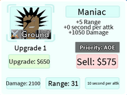 Maniac Upgrade 1