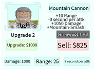 Mountain Cannon Upgrade 2 Card