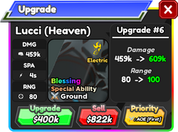 Lucci (Enrico Pucci), Roblox: All Star Tower Defense Wiki