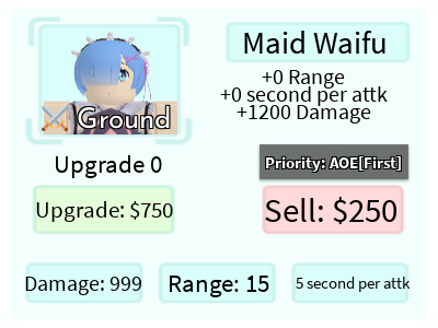 Maid Waifu (Rem), Roblox: All Star Tower Defense Wiki