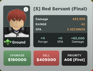 Red Servant (Final) Upgrade 5 Card
