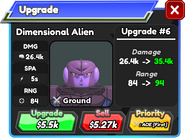 Dimentional Alien upgrade 5 stats