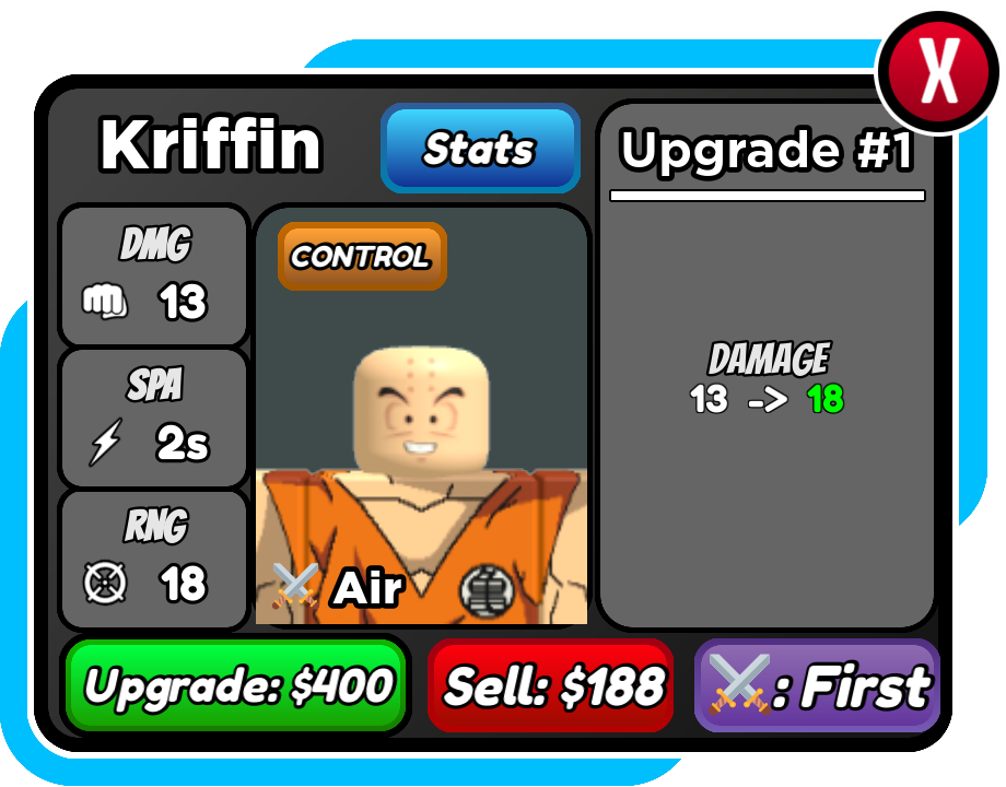 Kriffin Supa - Krillin (DBS), Roblox: All Star Tower Defense Wiki