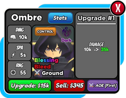 Ombre - Cid Kagenou (Shadow), Roblox: All Star Tower Defense Wiki