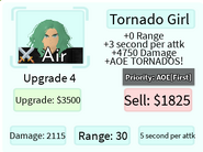 Tornado Girl Upgrade 4 Card