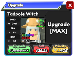 Tadpole Witch (Eruka Frog), Roblox: All Star Tower Defense Wiki
