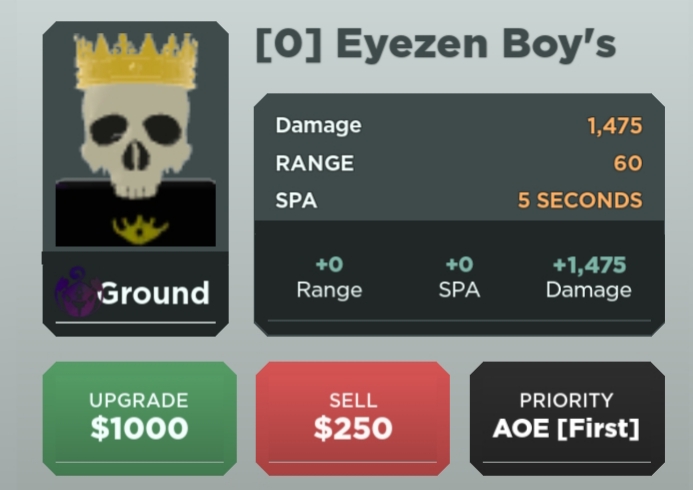 Eyezen (Aizen), Roblox: All Star Tower Defense Wiki