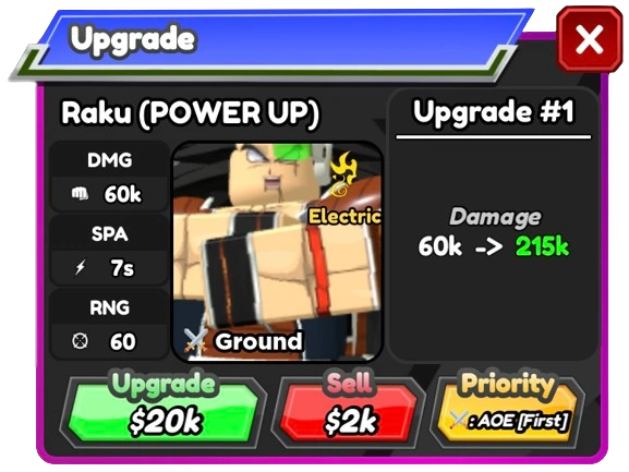 Raku (POWER UP) - Raditz | Roblox: All Star Tower Defense Wiki | Fandom