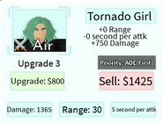 Tornado Girl Upgrade 3 Card