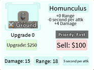 Homunculus Base Upgrade Card