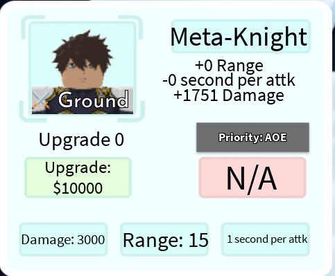 Meta-Knight (Suzaku), Roblox: All Star Tower Defense Wiki