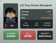 Troy Honda (Enraged) Upgrade 2 Card