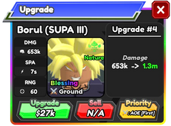 Borul (SUPA III) - SS Broly (DBS), Roblox: All Star Tower Defense Wiki