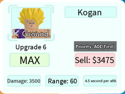 Kogan (Gohan), Roblox: All Star Tower Defense Wiki