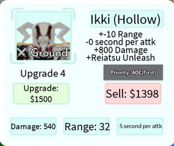 Ikki (Ichigo), Roblox: All Star Tower Defense Wiki