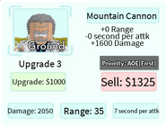 Mountain Cannon Upgrade 3 Card