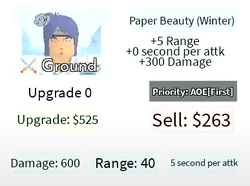 Paper Beauty (Goddess) - Konan, Roblox: All Star Tower Defense Wiki