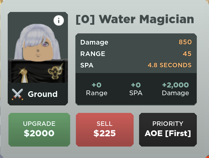 Water Magician (Noelle Silva), Roblox: All Star Tower Defense Wiki