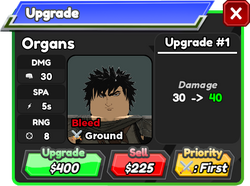 Organs (Guts), Roblox: All Star Tower Defense Wiki