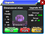 Dimentional Alien upgrade 2 stats