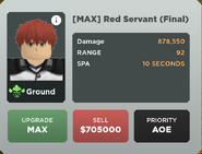 Red Servant (Final) Upgrade 8 Card