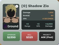 Ombre - Cid Kagenou (Shadow), Roblox: All Star Tower Defense Wiki
