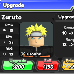 Zaruto (GRR VI) - 6-Tailed V2 Kyuubi Naruto, Roblox: All Star Tower Defense  Wiki