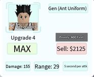 Gen (Ant Uniform) Upgrade 4 Card